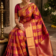 Collection image for: Checked Kanchipuram sarees