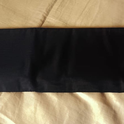 Elegant Black Banarasi Cotton Saree with Antique Copper Zari border and Stripped Pallu-B-CS-EB-ACZB-SP-005