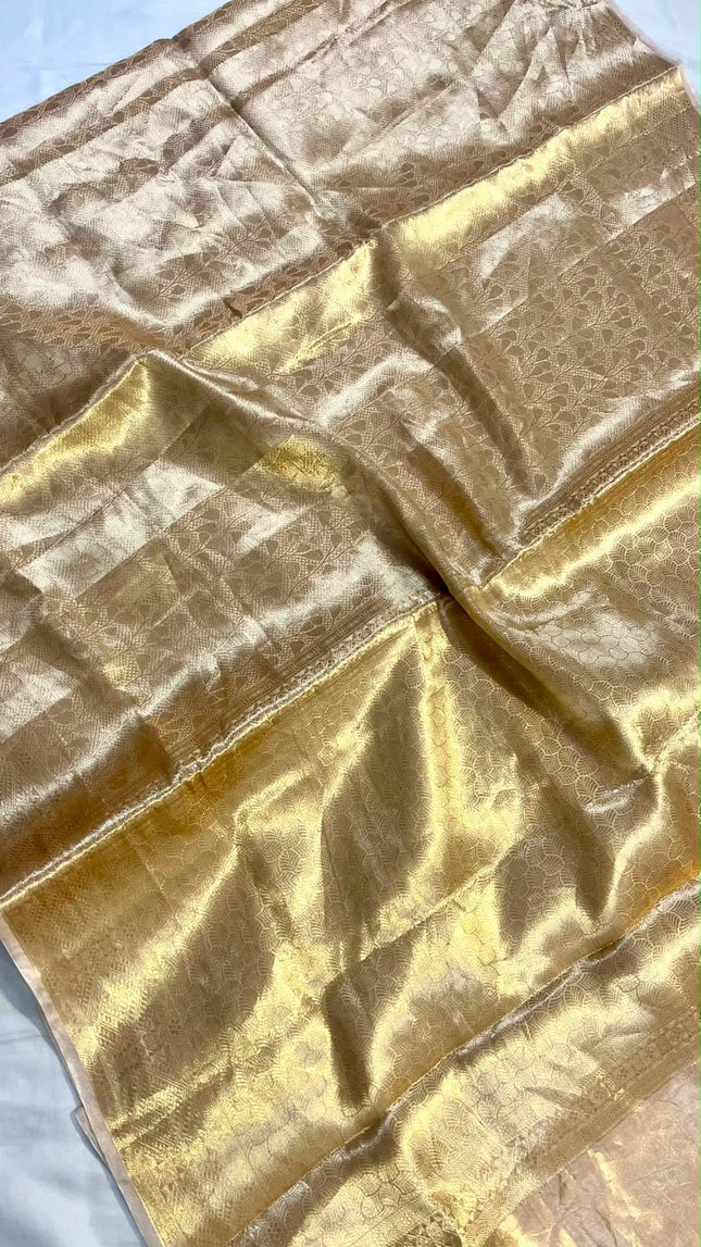 Pure Banaras Silk Saree-Royal Antique Gold with rich Gold Zari Pallu-B-PS-AG-002