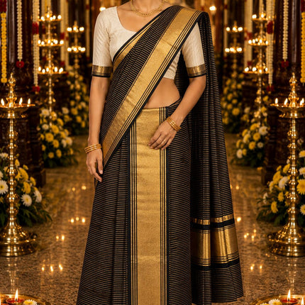 Kerala Handloom Pure Cotton Bridal Set Mundu -BP-HL-SMB-002
