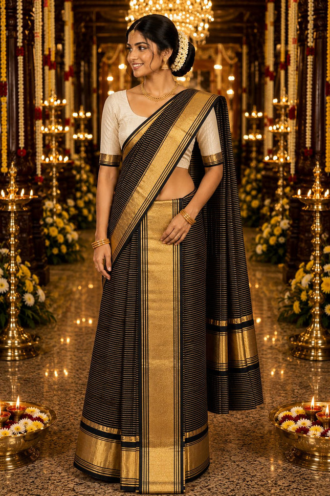Kerala Handloom Pure Cotton Bridal Set Mundu -BP-HL-SMB-002