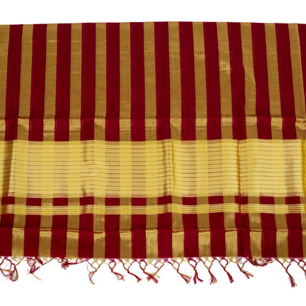 Kerala Handloom Pure Cotton Saree with Big stripe Kasavu- BP-HL-BSKM-001