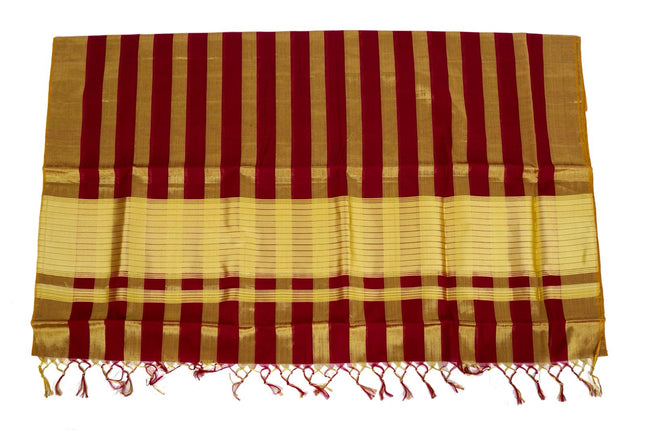 Kerala Handloom Pure Cotton Saree with Big stripe Kasavu- BP-HL-BSKM-001
