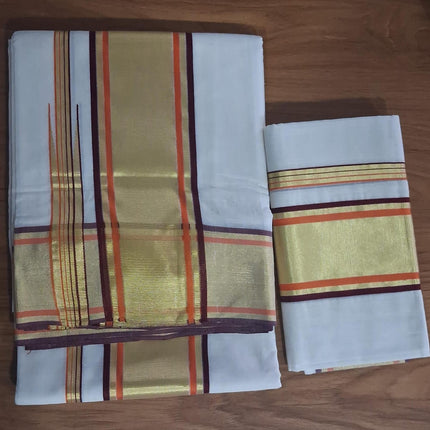 Kerala Handloom Pure cotton Set Mundu-BP-HL-BSMO-003