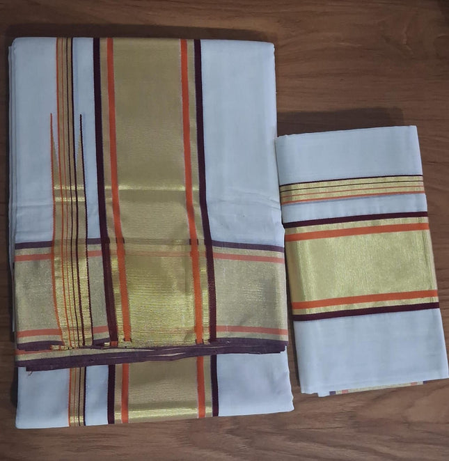 Kerala Handloom Pure cotton Set Mundu-BP-HL-BSMO-003