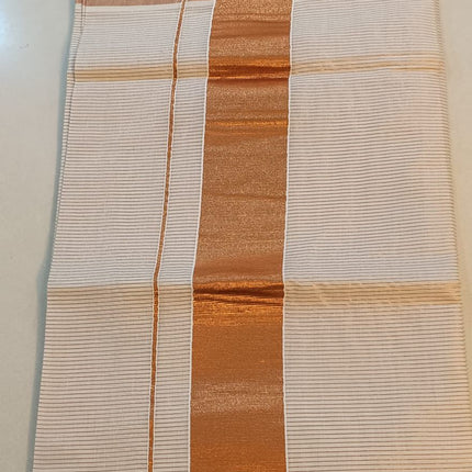 Copper Small Stripe Kerala Saree-BP-PL-CSKS-001
