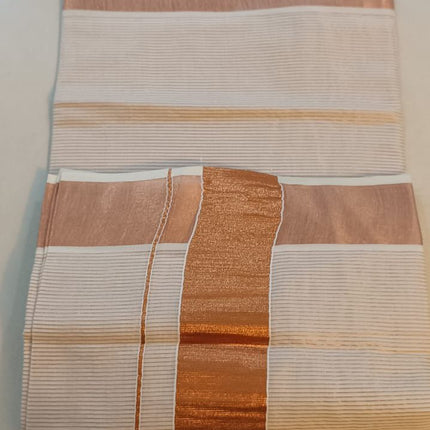 Copper Small Stripe Kerala Saree-BP-PL-CSKS-001