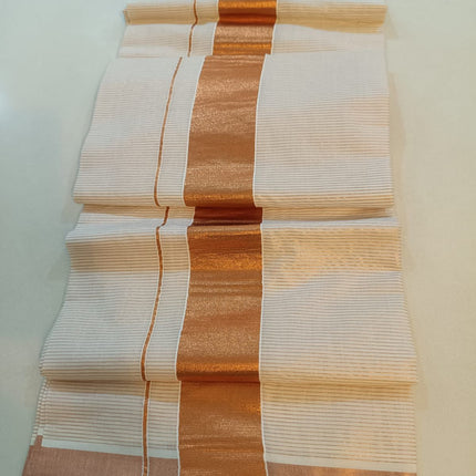Copper Small Stripe Kerala Saree-BP-PL-CSKS-001