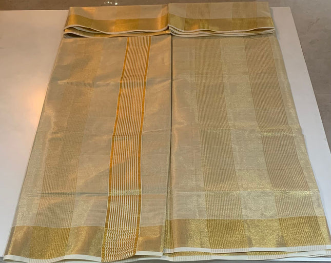 Golden stripes Kerala Tissue saree -BP-PL-GSTKS-006