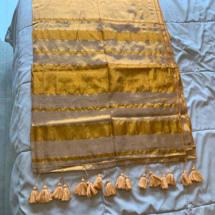 Onam 2026 Viral Trending Golden Mul Tissue Saree-WB-OVT-GMT-002