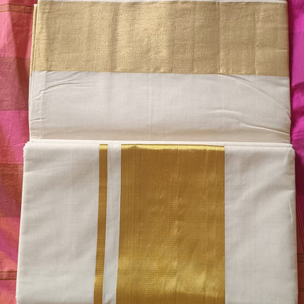 Kerala Handloom Pure cotton Classic Kasavu Saree -BP-HL-KGB-005