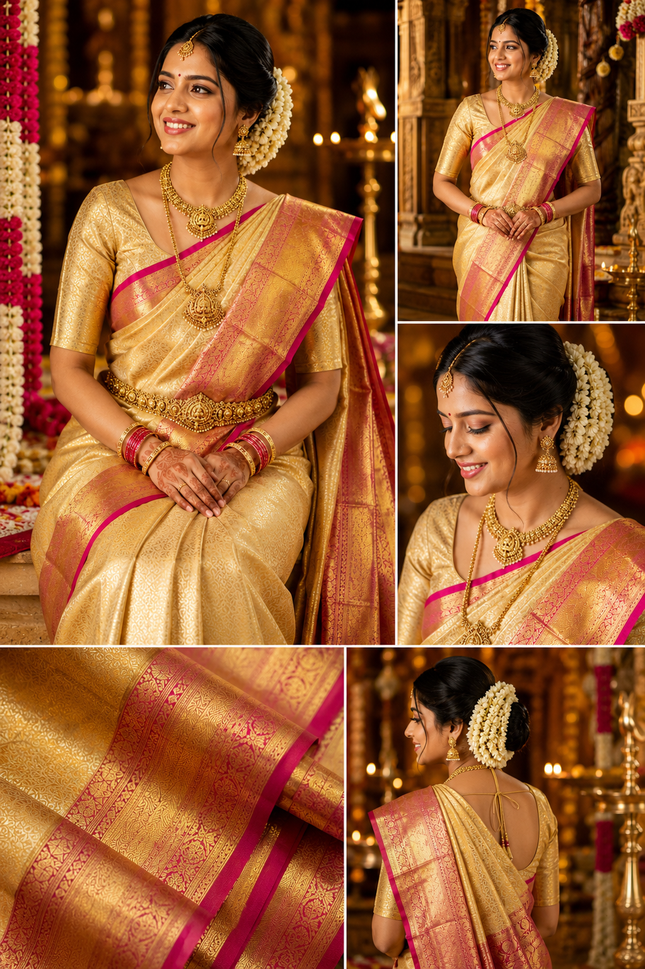 Bridal Kanchipuram Pure Silk Handloom Saree -KP-BL-HL-001