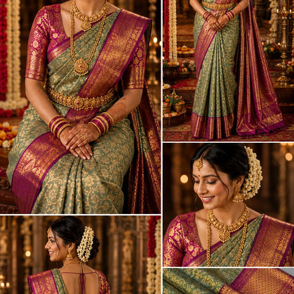 Bridal Kanchipuram Pure Silk Handloom Saree-KP-BL-HL-003