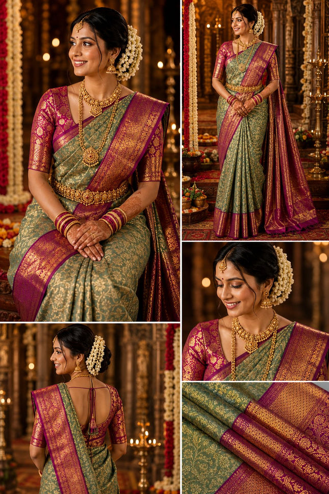 Bridal Kanchipuram Pure Silk Handloom Saree-KP-BL-HL-003
