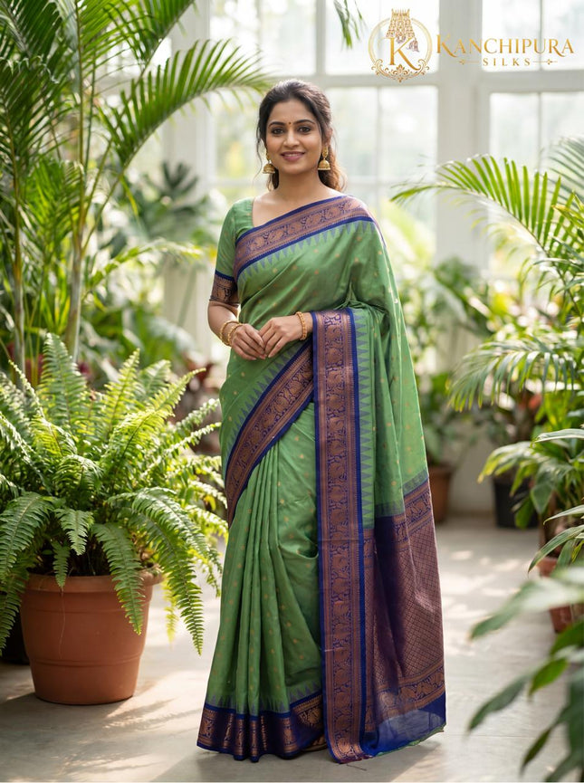 Kanchipuram Silk Saree with rich Pallu and Blouse Piece-KP-SESK-PL-001