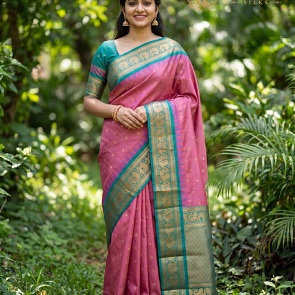 Kanchipuram Silk Saree with Rich Pallu and Blouse Piece-KP-SESK-PL-003