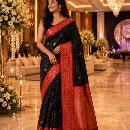 Vegan Silk Kanchipuram Saree with Rich Pallu and Blouse-KP-VS-RP-002