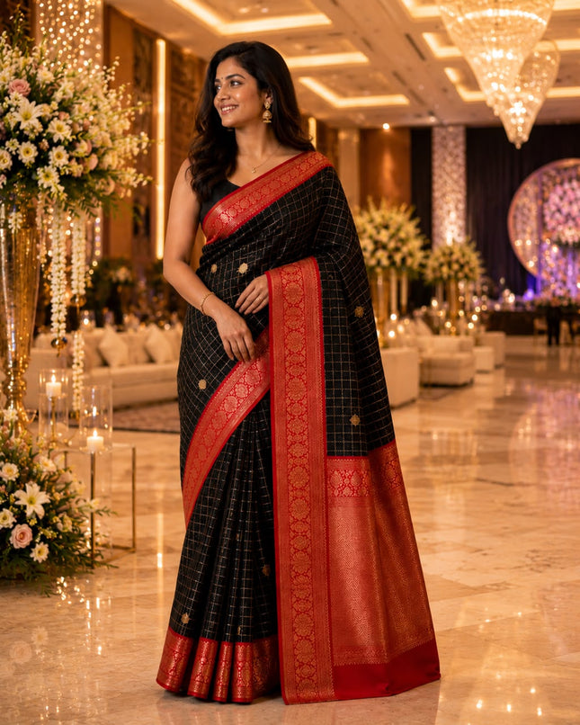 Vegan Silk Kanchipuram Saree with Rich Pallu and Blouse-KP-VS-RP-002