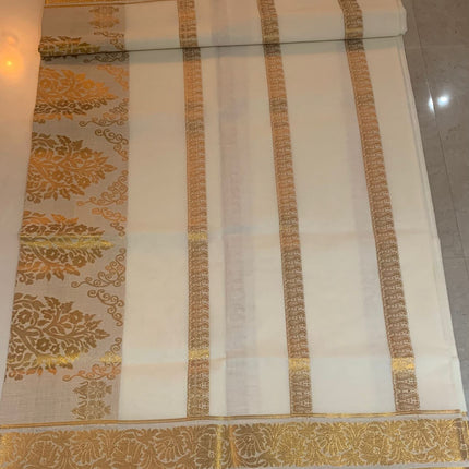 Kerala Saree with Golden designs -BP-PL-KSGD-007