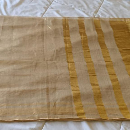 Trending 120 Count Premium Mul Cotton Tissue Kasavu Saree-WB-PMC-GTK-001