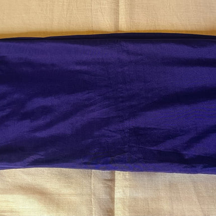 Royal Blue Mysore Semi Silk Saree with Antique Gold Temple Zari Border-MS-RB-AGTZB-002