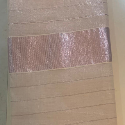 Rose Silver Tissue Kerala Saree with Vertical stripes-BP-PL-RSTKS-004