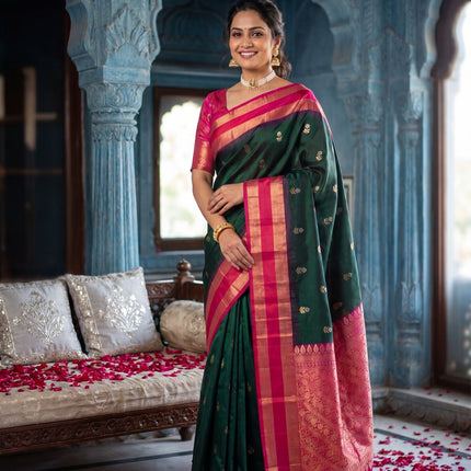 Kanchipuram Pure Soft Silk  Handloom Saree-KP-SS-003