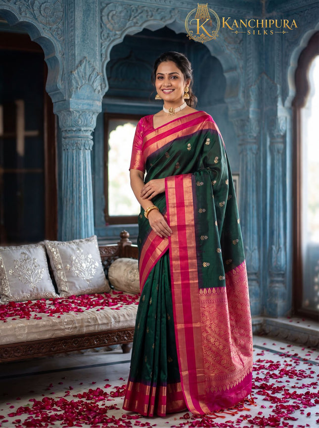 Kanchipuram Pure Soft Silk  Handloom Saree-KP-SS-003