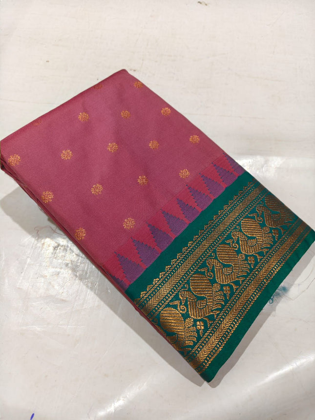 Kanchipuram Silk Saree with Rich Pallu and Blouse Piece-KP-SESK-PL-003