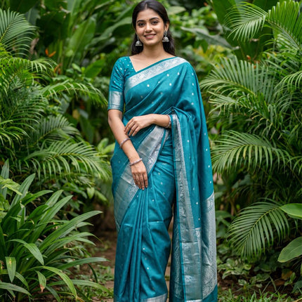 Kanchipuram Silk Saree with rich pallu and blouse Piece-KP-SESK-PL-001