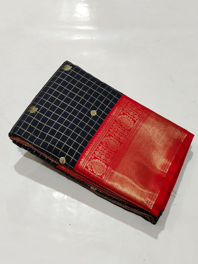 Vegan Silk Kanchipuram Saree with Rich Pallu and Blouse-KP-VS-RP-002