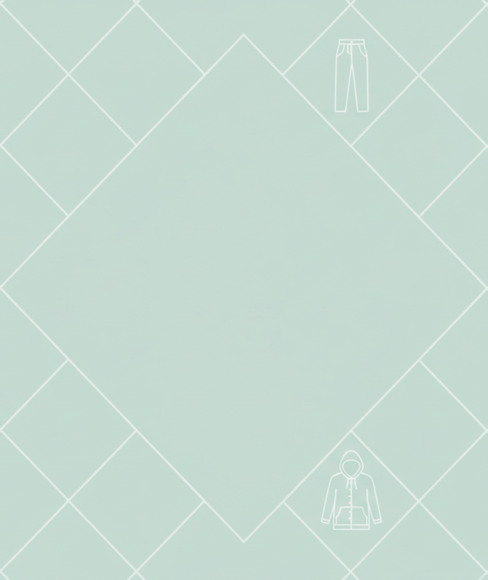 Fashion hero banner with geometric clothing illustrations